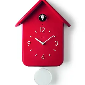 Guzzini Orologio da parete con pendolo rosso