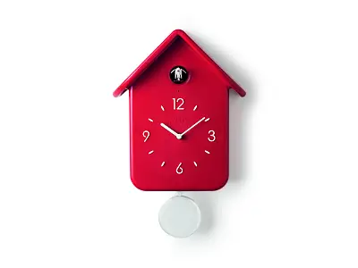 Guzzini Orologio da parete con pendolo rosso