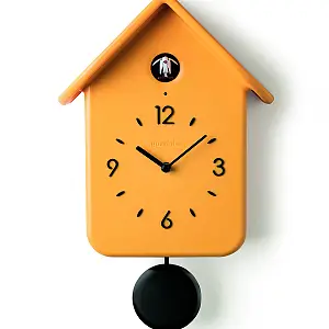 Guzzini Orologio da parete con pendolo giallo
