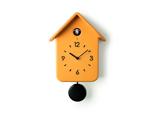 Guzzini Orologio da parete con pendolo giallo