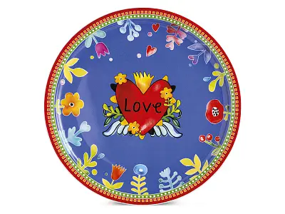 Egan Piatto Torta Love Rosso