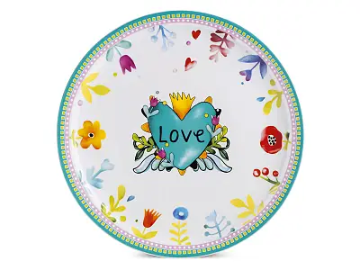 Egan Piatto Torta Love Turchese
