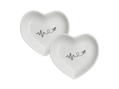 La Porcellana Bianca Set 2 piattini cuore