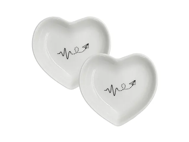 La Porcellana Bianca Set 2 piattini cuore