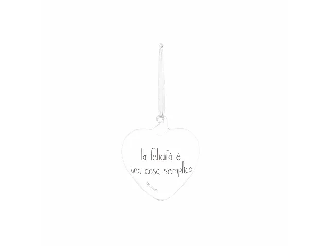 Simple Day Pallina cuore in vetro soffiato