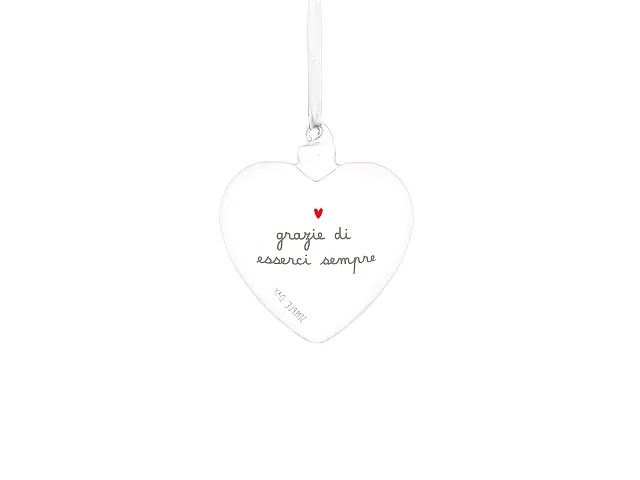 Simple Day Pallina cuore in vetro soffiato
