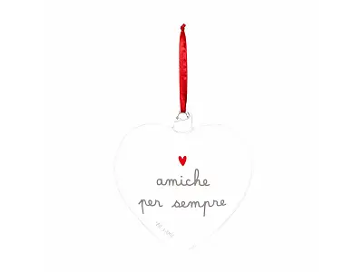 Simple Day Pallina cuore in vetro soffiato