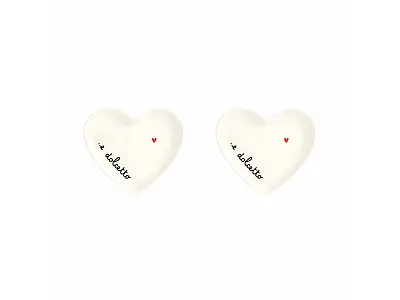 Simple Day Set 2 Piattini cuore per tazzine