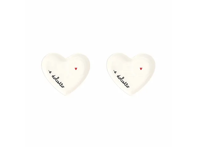 Simple Day Set 2 Piattini cuore per tazzine