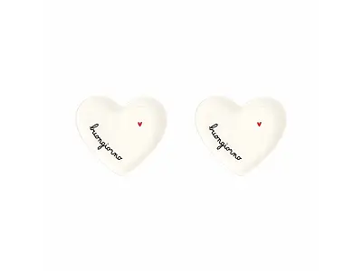 Simple Day Set 2 Piattini cuore per tazzine