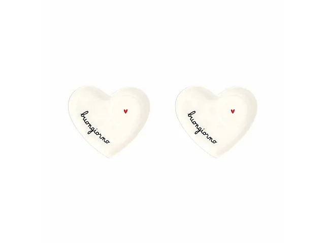 Simple Day Set 2 Piattini cuore per tazzine